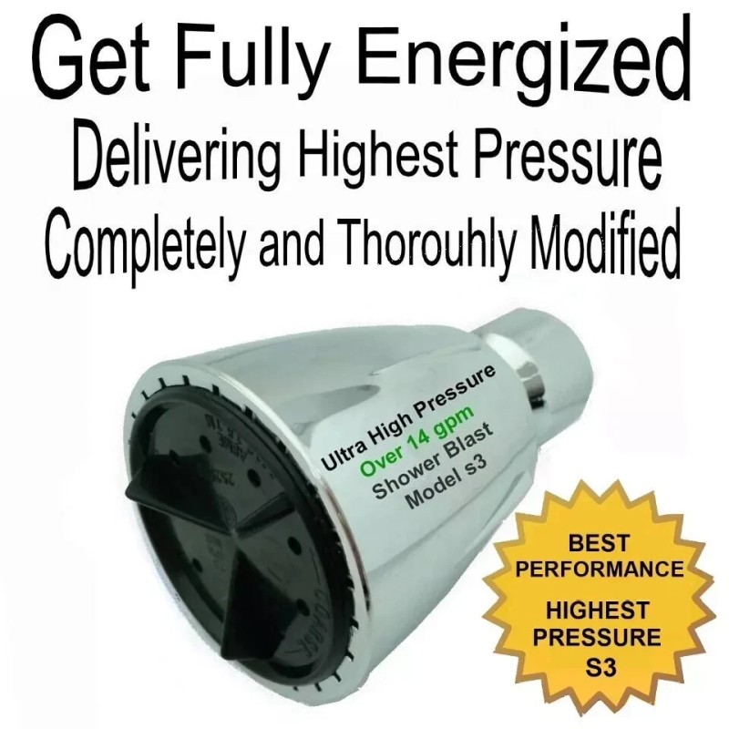 SUPER ULTRA HIGH PRESSURE SHOWER HEAD Incredible Pressure Over 14gpm