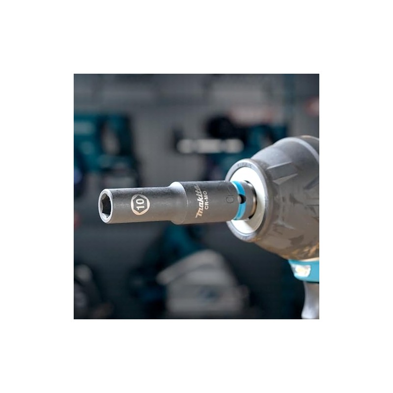 Makita E-16411 Impact Black Impact Socket 1/2" SW10 Long, Chrome-Molybdenum,