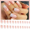 Pack of 24 Square Nails for Gluing Medium, Gradient Pink
