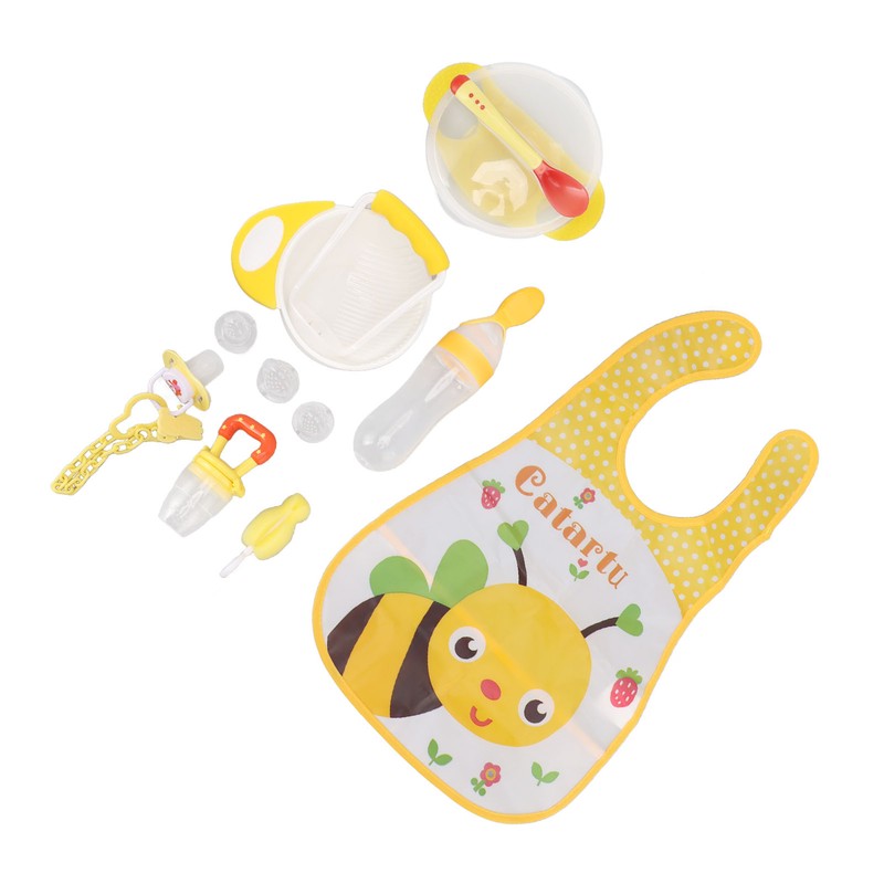 Baby Feeding Set Safe PP Silicone Compact Space Saving Discomfort