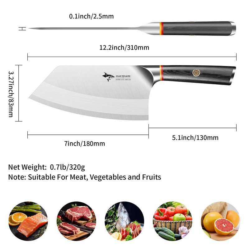 MAD SHARK High-end Cleaver Knife 7 Inch for Vegetable and