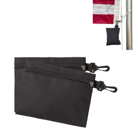 QoTang 2 PCS Flag Weight Bag for Flagpoles 5 x 6 Inch, Flag Pole Counterweight Bag with Zipper for Bottom of Flag Windy Days Internal External Halyard Flagpole (Only Bag)