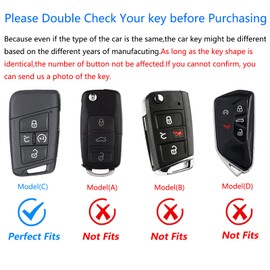 Ocezbiis For Volkswagen Key Fob Cover,Keychain,Zinc Alloy Protection Car Key Case For 2018-2022 Arteon Atlas Jetta Tiguan Taos Golf Alltrack Smart Remote Keyshell Accessories(For VW Style C Grey)