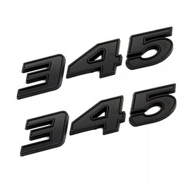 Pair Set 345 Passenger & Driver Side Emblems 3D Badge Sticker Nameplates (Matte Black)