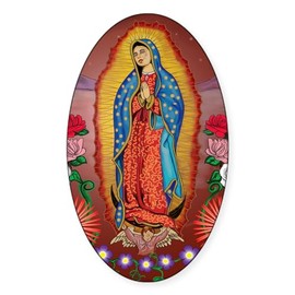 CafePress Virgin of Guadalupe Oval Car Bumper Sticker