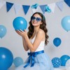 Domkier 4 Pack Blue Ponytail Headband and Heart Sunglasses Feathers