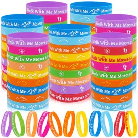 Moon Boat 100pcs Walk with Me LDS Gifts – Mormon Silicone Bracelets for Missionary, Baptism Party Favors, Christmas, Youth Themed Gift