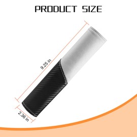 FALVFUN Car Seat Belt Cover, 2PCS Carbon Fiber & Suede Leather Soft Vehicle Seatbelt Strap Shoulder Pad, Breathable Auto Neck Cushion Protection Accessories, Universal Fit (Black/White)