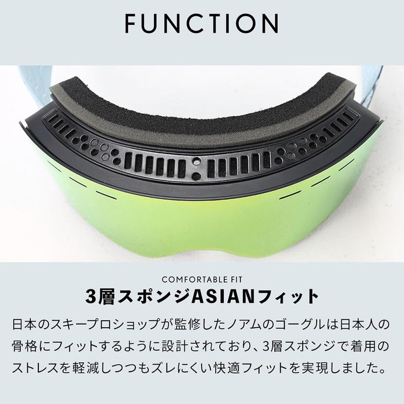 NNOUMU (Noamu) Ski Goggles for Men and Women, Glasses Compatible,