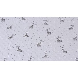 Luxury DIMPLE Baby Cuddle Soft Fabric Material - Grey Giraffe, 1Mtr 150cmx100cm
