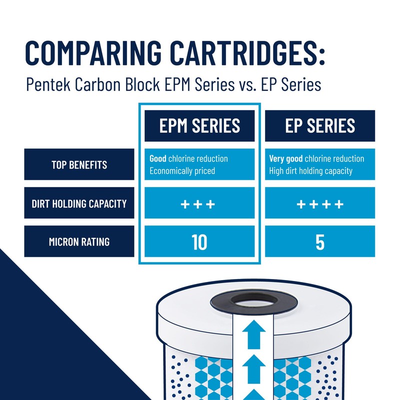 Pentair Pentek EPM-20BB Big Blue Carbon Water Filter, 20-Inch, Whole