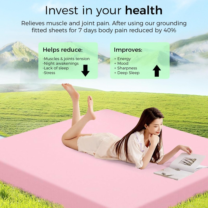Grounding Fitted Sheets, Earthing Sheets, 95% Organic Cotton+ 5% Pure
