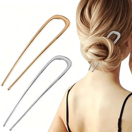 2 PCS U-Shaped Large 5.5 Inch metal hair pin,french hair pin,french hairpin,u pins for hair bun,hair pins for styling,hair pins for thick hair,bun pins