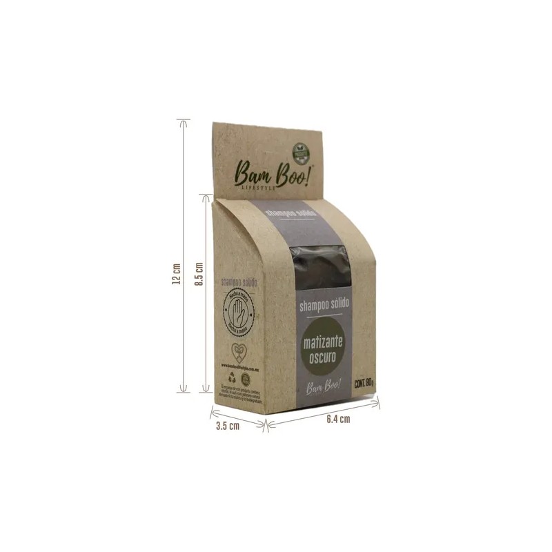 Shampoo Sólido Artesanal Matizante Oscuro 80 G Bam Boo