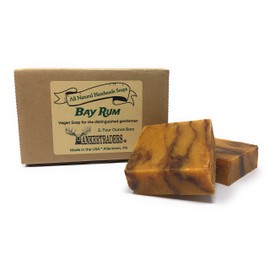 YANKEETRADERS Bay Rum Soap - All Natural, Vegan, Handmade Soaps for Men / 2 Bars