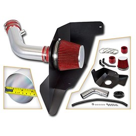 Cold Air Intake System with Heat Shield Kit + Filter Combo RED Compatible For 15-17 Ford Mustang 3.7L V6