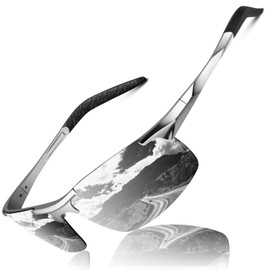 LINVO Mens Sports Polarized Sunglasses UV Protection Ultralight Al-Mg Frame Driving Fishing Sun Glasses