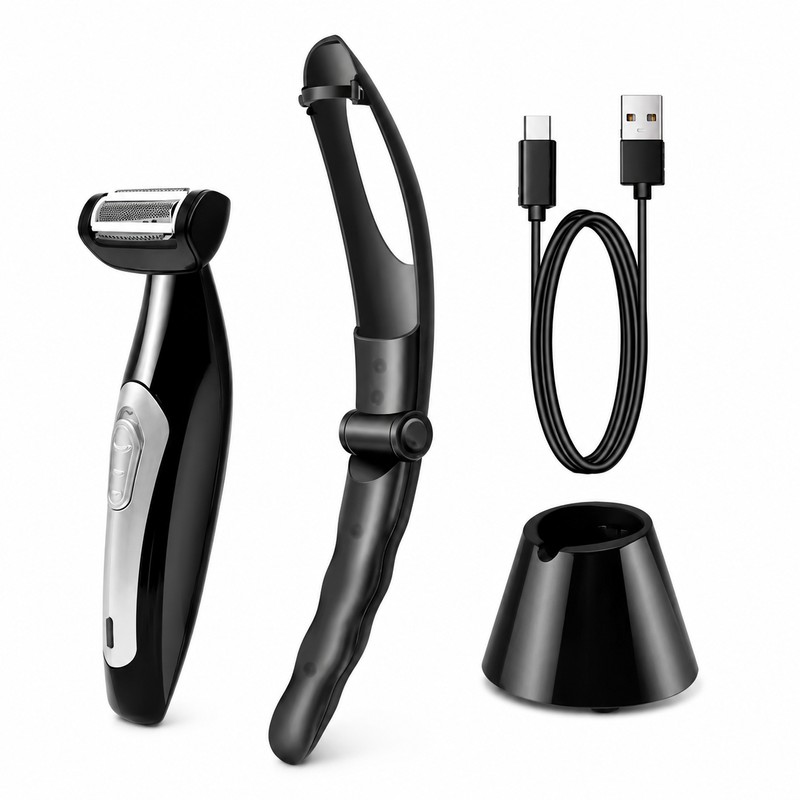 Electric Back Shaver for Men – Detachable Long Handle Body