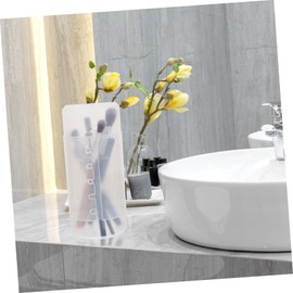 BESPORTBLE Retractable Plastic Makeup Brush Holder - Clear Makeup Brush Organizer with Lid - Ideal Travel Case for Home Office & School Use