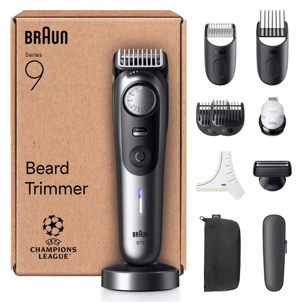 Braun Beard Trimmer Series 9, +11 Barbering Tools, Power Boost