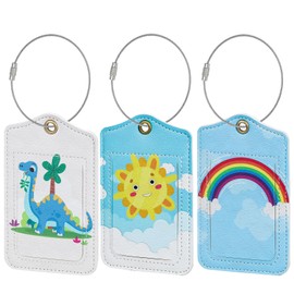 Fishent Luggage Tag, 3 Pack Travel Cruise Luggage Tags for Suitcases, Cute Suitcase Tags Identifiers Bag Tags with Privacy Flap, Baggage Name Tag for Women Men Luggage Backpack Handbag School Bag