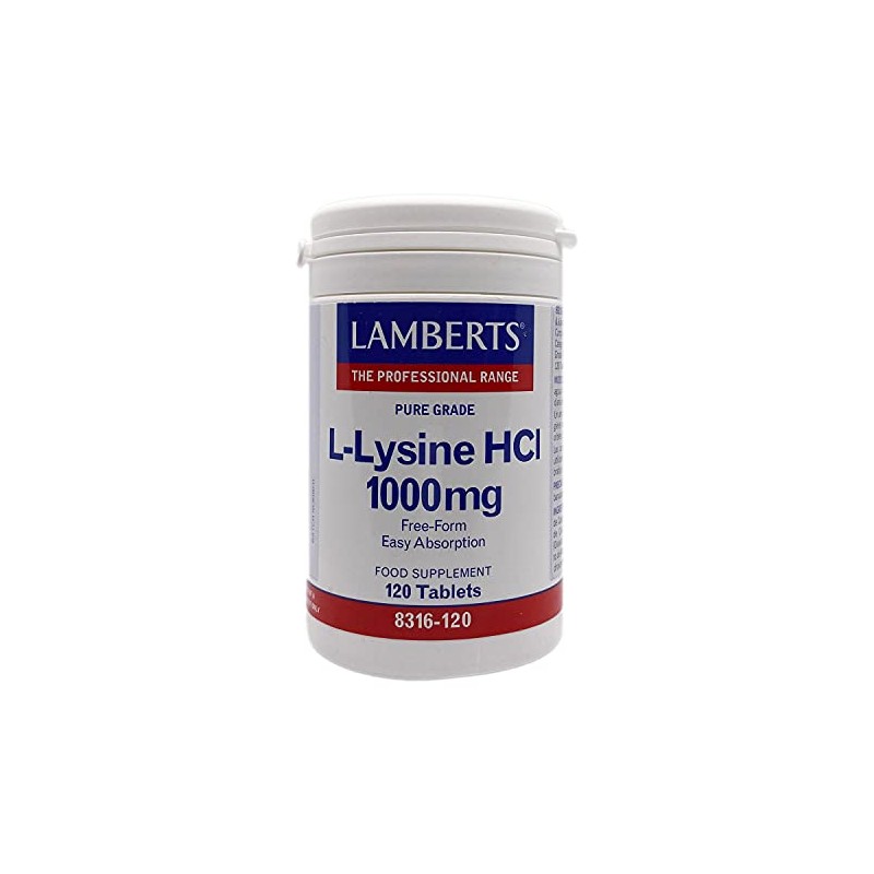 Lamberts L Lisina Hci 1000mg - 120 Tablets, Single Colour