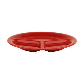 G.E.T. Enterprises CP-10-RSP 10.25" 3 Compartment Plate (Qty, 12), Melamine, Red (Pack of 12)