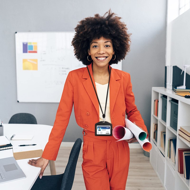 boshiho ID Card Holder, Genuine Leather, Clip, Horizontal Pass Case,