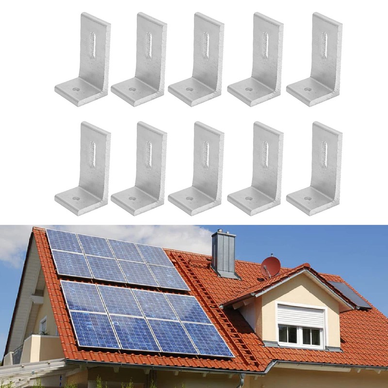 10-Pack Heavy-Duty Aluminum Alloy L-Foot Solar Mounts Photovoltaic Panel Mounting