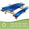 HobbLab Picnic Table Cover with Bench Covers Portable Table Cloth