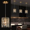 NISIDUN Modern K9 Crystal Pendant Lights Kitchen Island,1 Lighting Gold