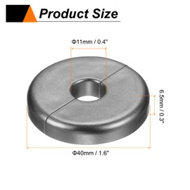HARFINGTON 2pcs Wall Split Flange 11mm/0.4" Self-Adhesive Plumbing Cover Plates ABS Plastic Round Escutcheon Plate Buckle Design for Water Pipe Bathroom Kitchen Decoration, Gray