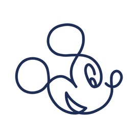 Tattwo.me Temporary Tattoos for Adults and Children 2 Weeks Waterproof - Mickey Head in Line Drawings - Vegetable Ink - EU Cosmetic Certificate - (P1028)