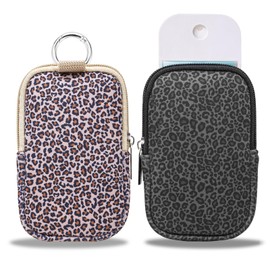 2 Pack Hand Sanitizer Spray Case，Hand Sanitizer Holder，Mini Zippered Pouch,Fashion Accessory with Snap Hook for Glow Mist and Power Mist 1FL OZ