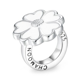 CHAMOON® Charms 925 Sterling Silver Jewellery Pendant Women's Leather Bracelets Charms Sit Non-Slip on the Bracelet Rhodium Plating Protects Against Discolouration and Provides Great Shine, Sterling