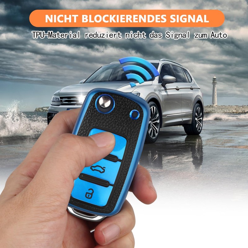 QBUC Car Key Case for VW, TPU Dustproof Key Box,