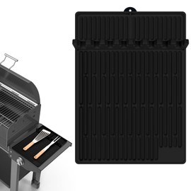 Griddle Mat Barbeque Grilling Accessories Tools for Blackstone, Silicone Mat with Drip Pad, Side Shelf Mat Grill Pad for Outdoor Grill Kitchen