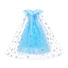 Princess Costumes Birthday Party Dress Up for Little Girls with Wig,Crown,Mace,Gloves Accessories 6-7 Years(D56,130cm)