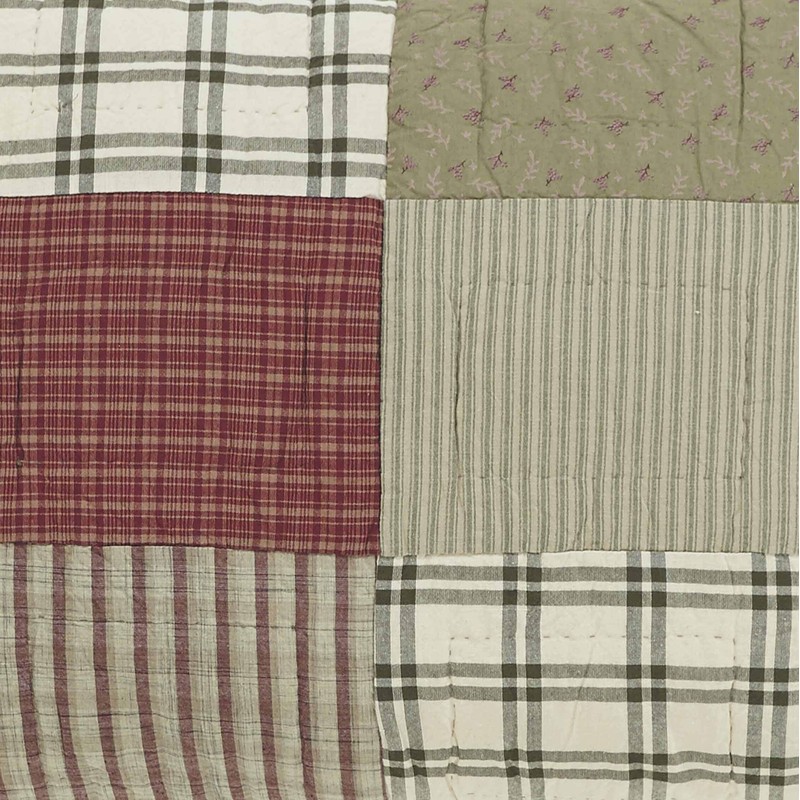 VHC Brands Farmhouse Brick Red Patchwork Cotton Prairie Winds Bedding