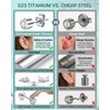 DJCIW 15pcs G23 Titanium Gold Ear Piercing Kit 4mm Ball,