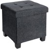 Ornavo Home 15 Inch Folding Storage Ottoman with Storage, Square