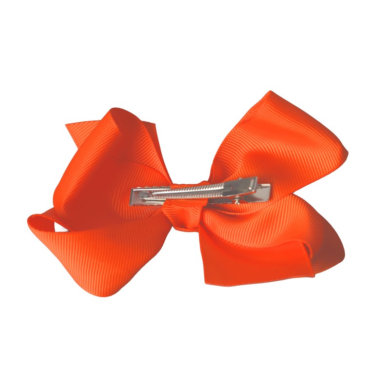 4 Inch Grosgrain Hair Bow for Girls (Orange)