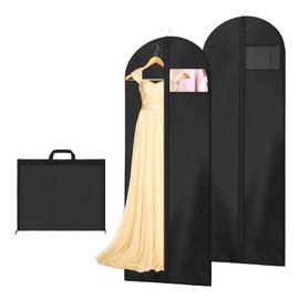 AMFUN 2 PCS Garment Bags for Dresses,60",Folding Long Dress Cover Bag,Travel Suit Baged With Zipper,Dustproof Protector Wedding Dresss Baging,Garments Covers Bagss for Clothes/Shirts/Gowns-180×60 cm
