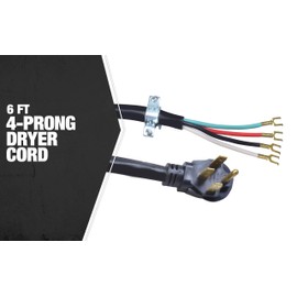 Coleman Cable 90468808 9046SW8808 6ft 6/2-8/2 SRDT Round Range Cord (Black), 6', 6 Ft