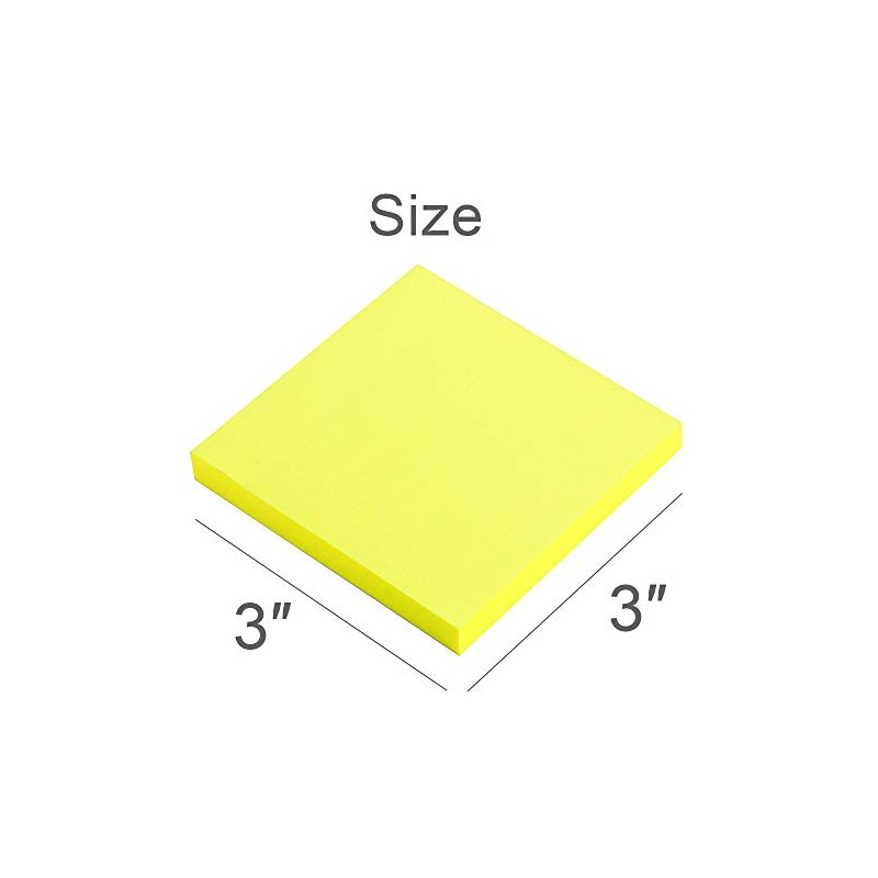 Vanpad Sticky Notes 3x3 Inches,Bright Yellow Self-Stick Pads, Easy to