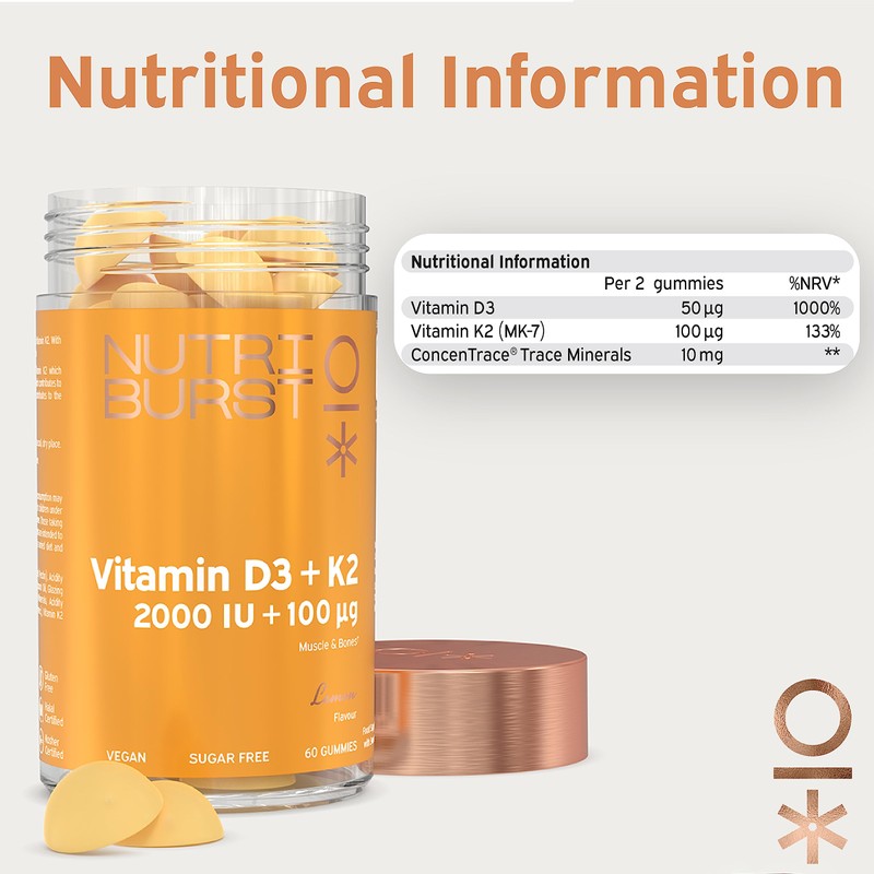 Nutriburst Vitamin D3 (2000IU) + K2 (100µg) Multipack - Essential
