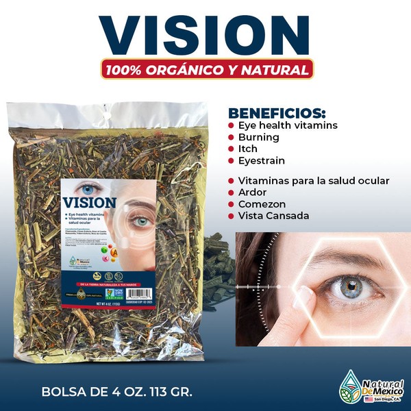 Natural de Mexico USA Vision Compuesto Herbal Tea 4 oz. 113 gr. Mejora la Vision