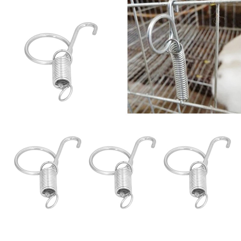 Haofy Pack of 20 Multifunctional Cage Door Spring Hooks Metal