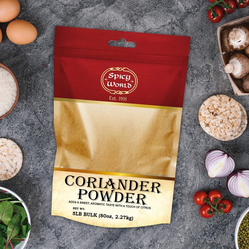 Spicy World Coriander Powder 5 Pound Bulk Bag - Ground