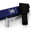 Classic DE safety razor & cowhide leather case made of